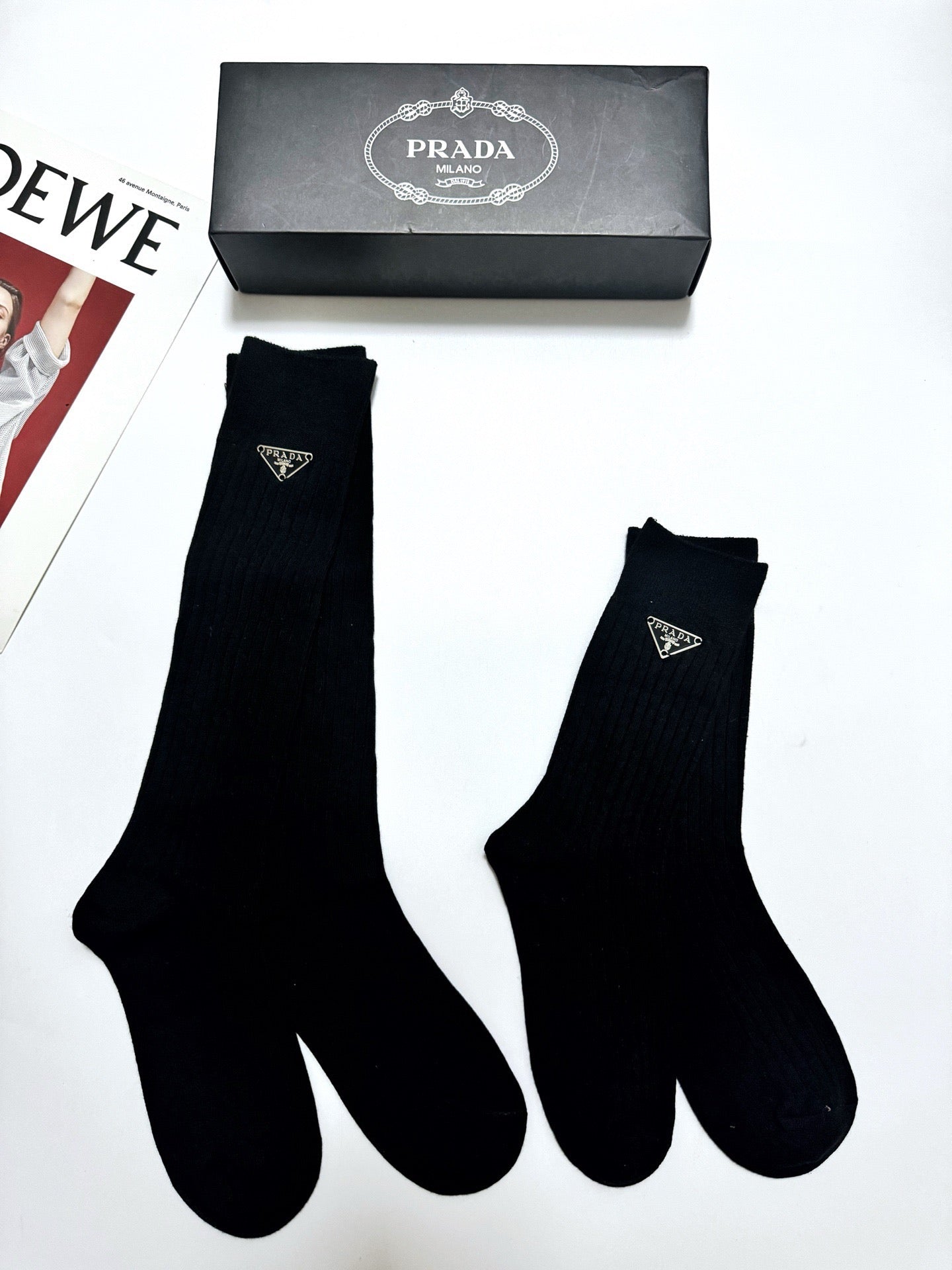 PRADA 26S CREW SOCKS 412441 (1 BOX)
