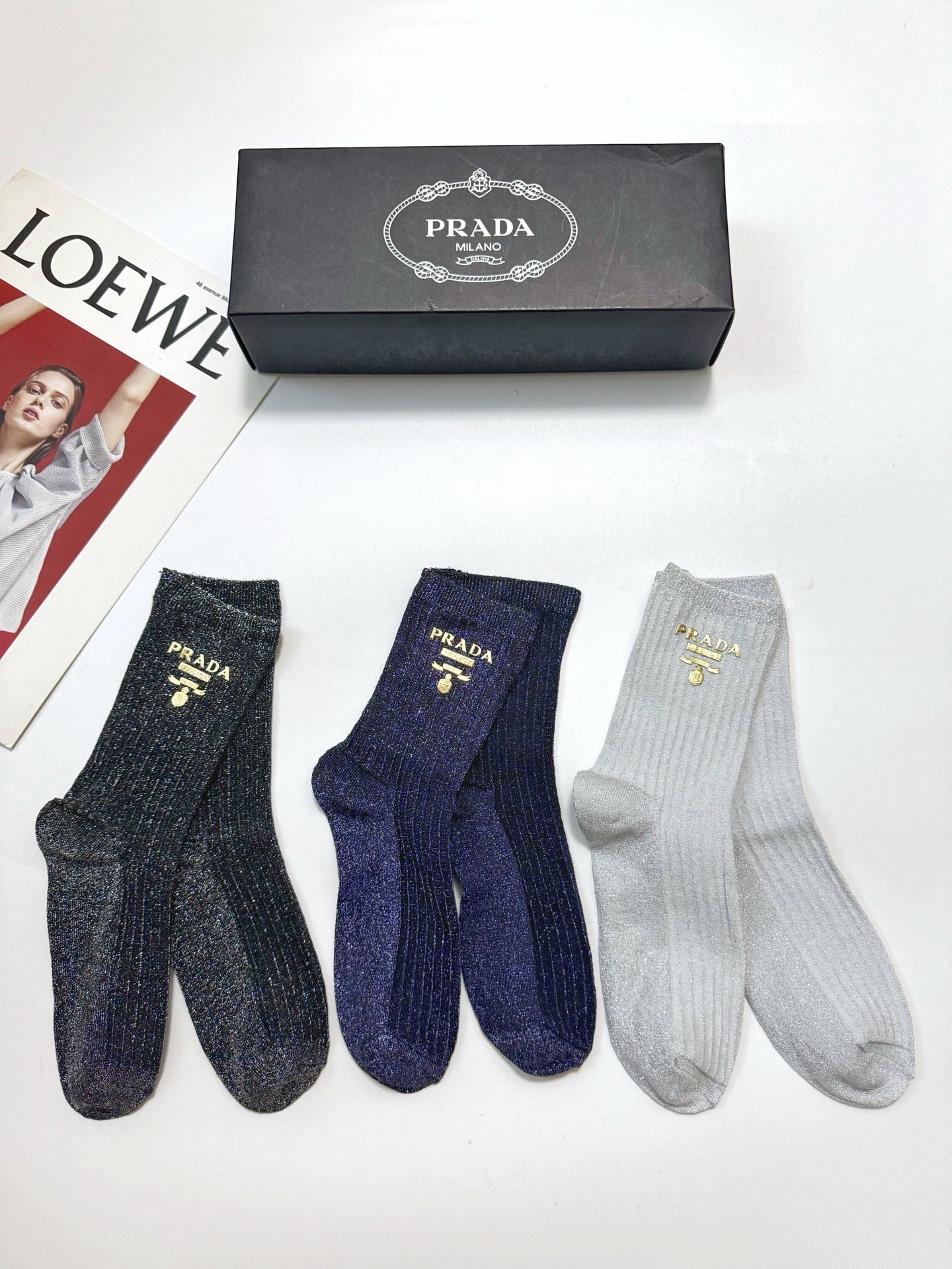 PRADA 26S ANKLE SOCKS 421138 (1 BOX)