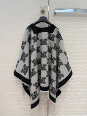 MAX MARA 25S FRINGED KNIT CAPE 164