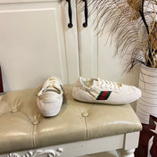 GUCCI 26S SNEAKER IN CREAM WHITE SUEDE AND CANVAS