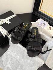 CC 25C Three Strap Mule Black Lambskin 233557