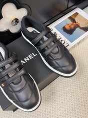 SNEAKERS WITH THREE STRAPS IN BLACK CALFSKIN
