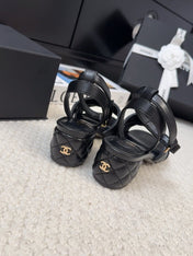 25C Sandal 45mm Open Heel Black Lambskin 233491