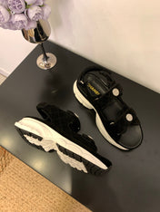 SANDAL 25S IN BLACK SUEDUE FABRIC
