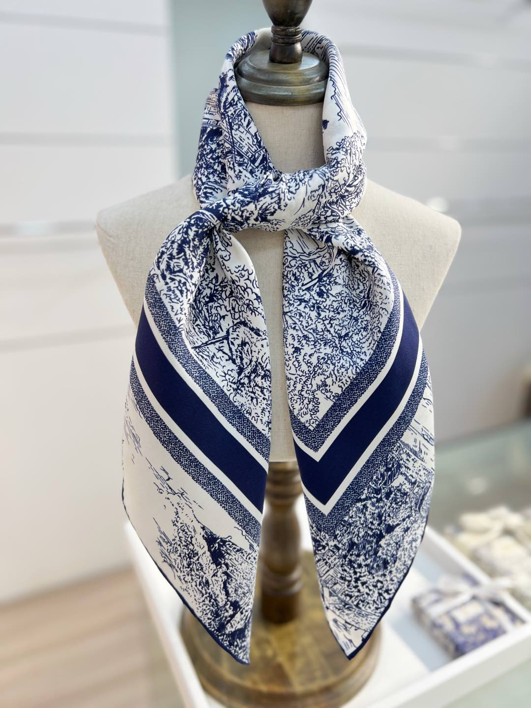 DIOR 26S SCARF 90CM IN SILK 198370
