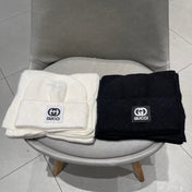 SET SCARF AND HAT IN WHITE CASHMERE AND RABBIT FUR 397373