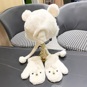 THREE-PIECE SET IN WHITE FLEECE AND WOOL 433195