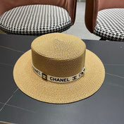 CHANEL 26S STRAW BOATER HAT 335738