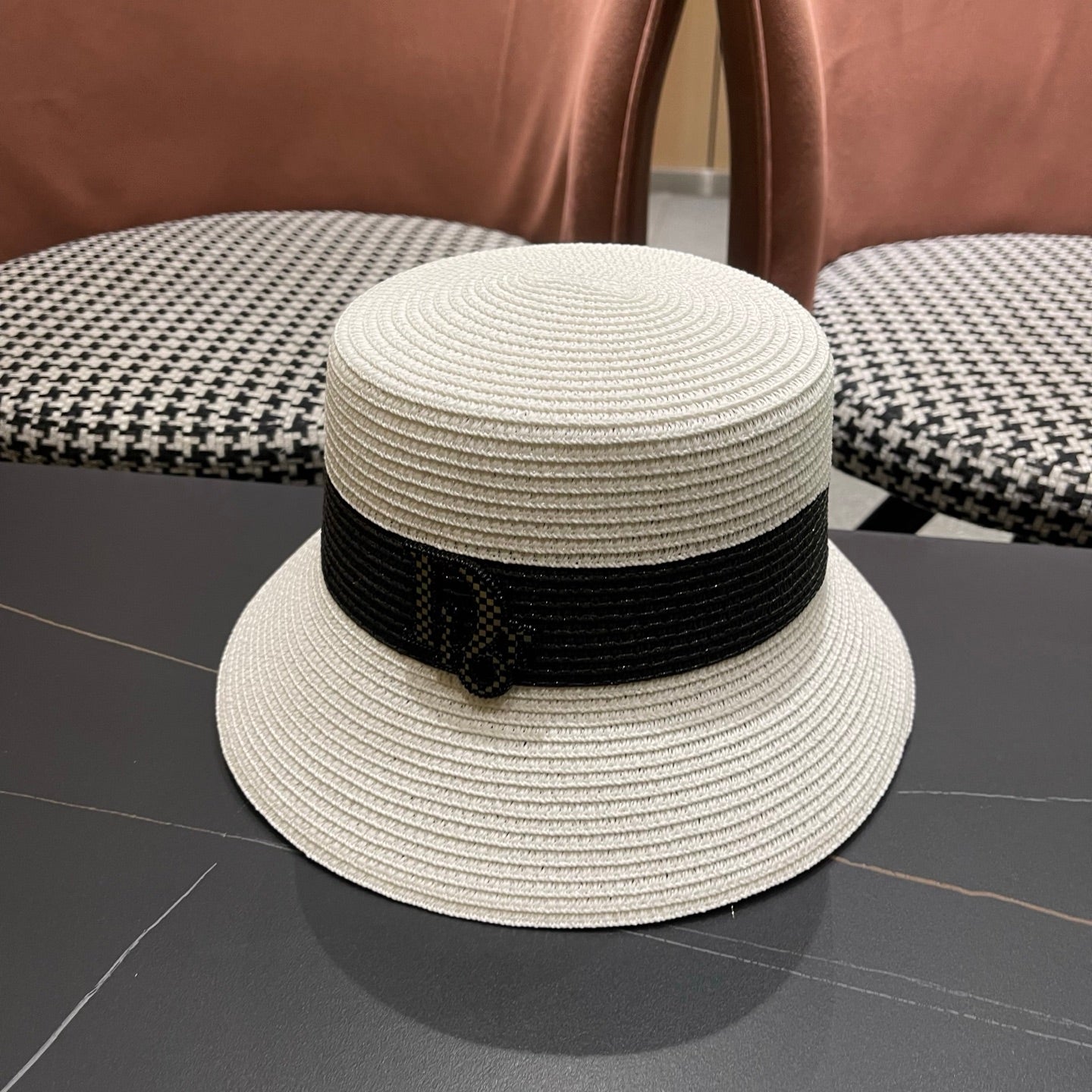 DIOR 26S SHORT BRIM STRAW HAT STYLE 77