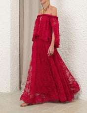 ZIMMERMANN 26S OFF-SHOULDER LACE MAXI DRESS 322