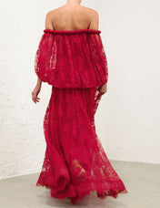 ZIMMERMANN 26S OFF-SHOULDER LACE MAXI DRESS 322