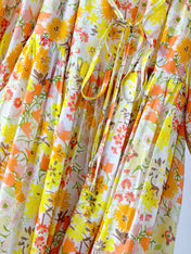ZIMMERMANN 26S DRAWSTRING FLORAL MIDI DRESS 284