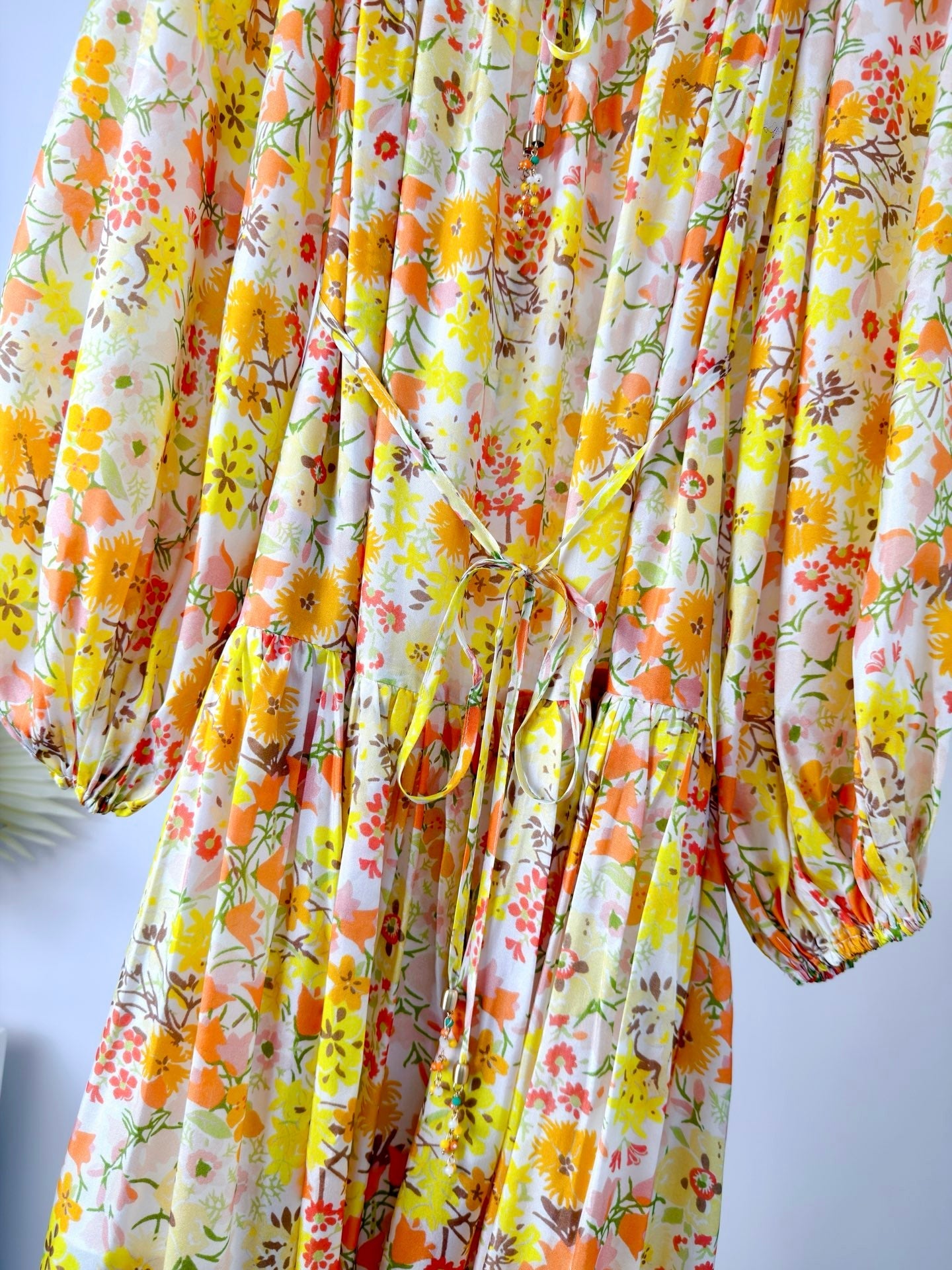 ZIMMERMANN 26S DRAWSTRING FLORAL MIDI DRESS 284