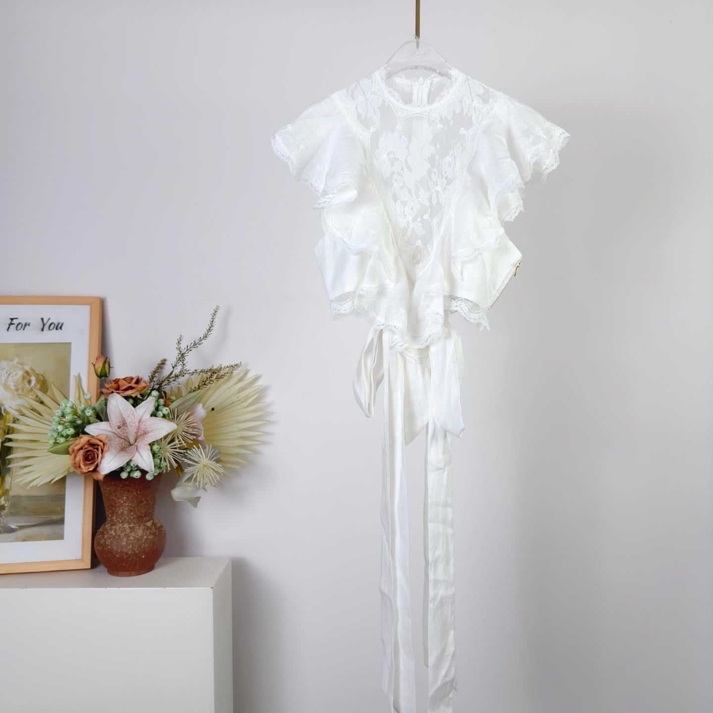 ZIMMERMANN 26S LACE RUFFLE BLOUSE 236