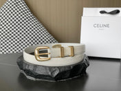 BELT 25MM MEDIUM WESTERN IN IVORY CALFSKIN GOLD BUCKLE