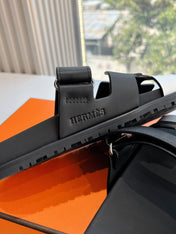 CHYPRE SANDAL IN BLACK MIX WHITE CALFSKIN