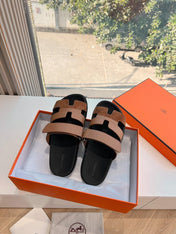 CHYPRE SANDAL IN BRONZE BROWN SUEDE AND CALFSKIN