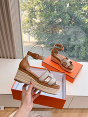 ELDA ESPADRILLE IN WHITE FABRIC AND BRONZE BROWN CALFSKIN