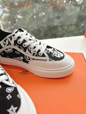 GET SNEAKER IN BLACK MIX WHITE MAXI CANVAS AND CALFSKIN
