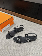 BUCKLE SANDAL BLACK CALFSKIN