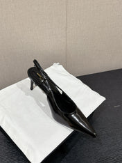SL CHERISH SLINGBACK 75 BLACK CALFSKIN