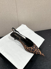SL CHERISH LEOPARD SLINGBACK AMBER CANVAS