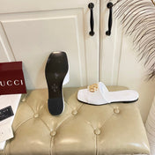 GUCCI 26S SLIDES IN WHITE CALFSKIN