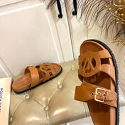 LV 26S ISOLA COMFORT MULES IN BROWN CALFSKIN