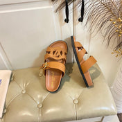 LV 26S ISOLA COMFORT MULES IN BROWN CALFSKIN