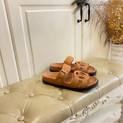 LV 26S ISOLA COMFORT MULES IN BROWN CALFSKIN