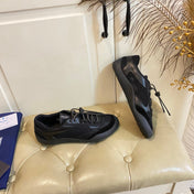 PRADA 26S LACE UP SNEAKERS CHUNKY SOLE IN BLACK TECH FABRIC AND MESH