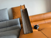 FENDI 38 BAG FF MONOGRAM FF CAMEL BROWN CALFSKIN WITH STRAP