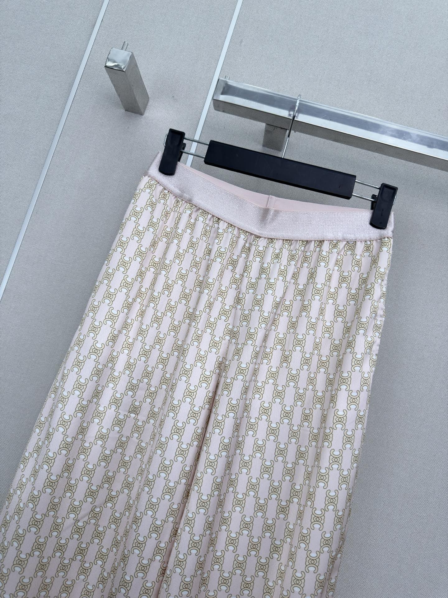 CELINE 26S ELASTIC WAIST WIDE LEG PANTS 338