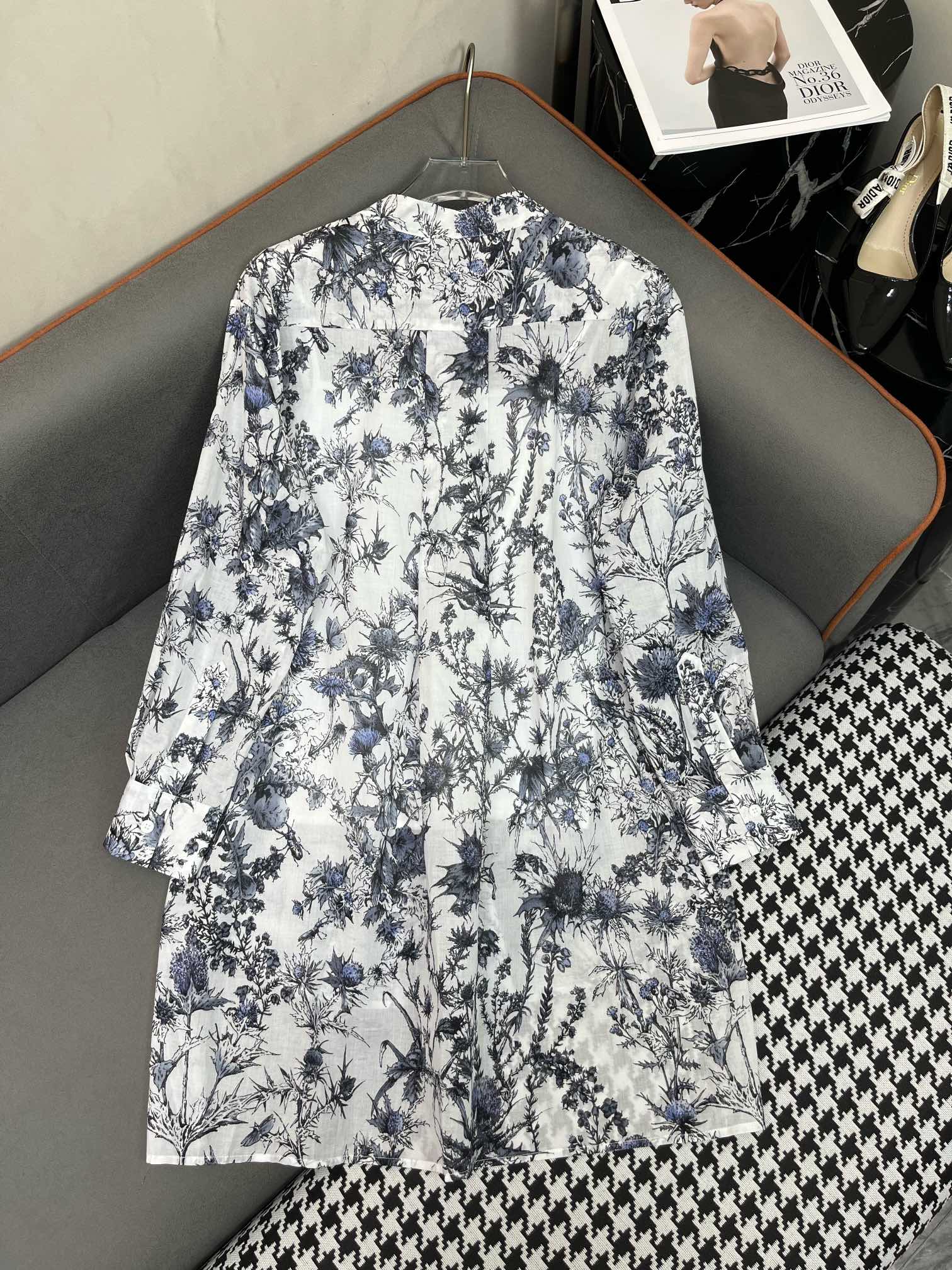 DIOR SHIRT DRESS WITH STAND COLLAR 198035