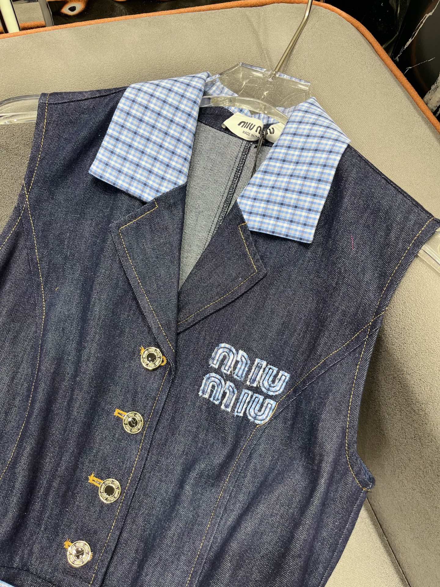 SLEEVELESS DENIM DRESS DARK INDIGO 266710