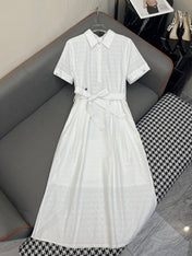 DIOR LONG SHIRT DRESS 25S IN COTTON JACQUARD 266617