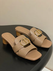 DIOR HIGH HEEL CLASSIC MONTAIGNE 40 MM 25S IN BROWN LAMBSKIN WITH CD LOGO