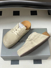 BALENCIAGA 25S MULES BIRKENSTOCK IN CREAM BEIGE SUEDE
