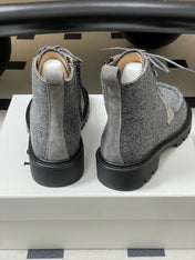 LOEWE 26S ANKLE BOOTS IN GRAY FABRIC