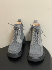 LOEWE 26S ANKLE BOOTS IN GRAY FABRIC