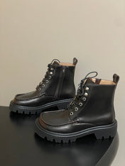 LOEWE 26S ANKLE BOOTS IN DARK BROWN CALFSKIN