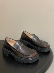 LOEWE 26S LOAFER IN DARK BROWN CALFSKIN