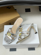 DIOR 26S HIGH HEEL SANDALS 80 MM IN SILVER CALFSKIN