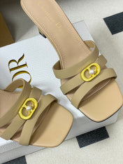 DIOR 26S HIGH HEEL SANDALS 80 MM IN WARM BEIGE BROWN CALFSKIN