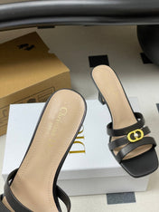 DIOR 26S HIGH HEEL SANDALS 80 MM IN BLACK CALFSKIN