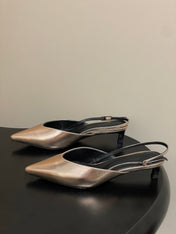 HM 26S NICOLE SLINGBACK 40MM IN GOLD CALFSKIN SILVER HARDWARE