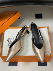 HM 26S NICOLE SLINGBACK 40MM IN GOLD CALFSKIN SILVER HARDWARE