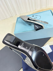 PRA POINTED TOE SLINGBACK PUMPS SNAKESKIN MOTIF SATIN