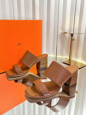 HM 26S MONICA 60 SANDAL IN CARAMEL BROWN CALFSKIN