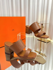 HM 26S MONICA 60 SANDAL IN CARAMEL BROWN CALFSKIN